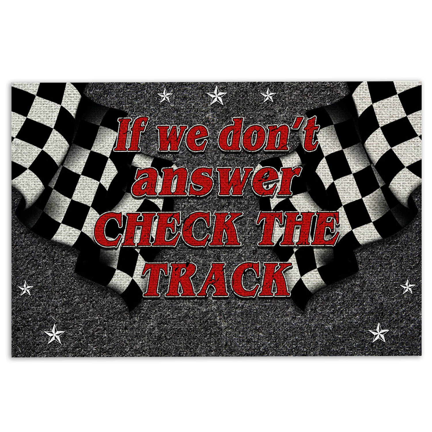 Racing Rubber Doormat, Racing If We Don'T Answer Check The Track Welcome Doormat, Indoor Outdoor Door Mat, Home Decor