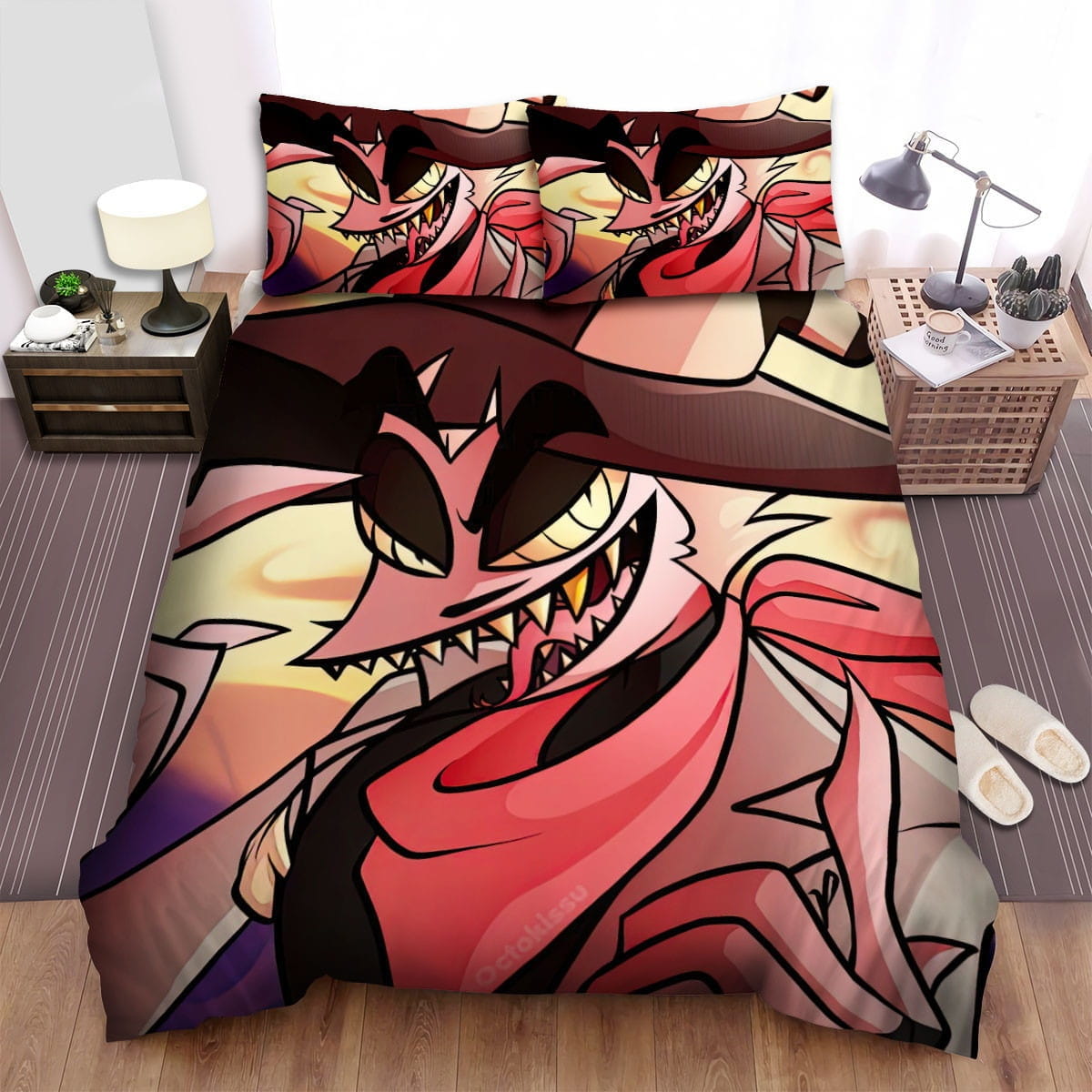 Helluva Boss Striker Decorative Bedding Sets with Duvet Cover, Flatsheet, Pillowcases