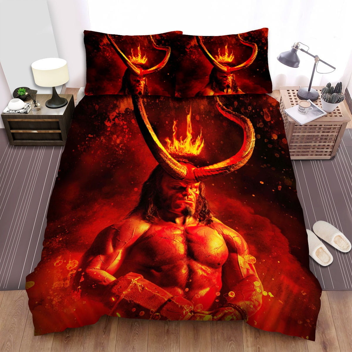 Hellboy The Flames Bedding Sets Duvet Cover, Flatsheet, Pillowcases For Every Bedroom