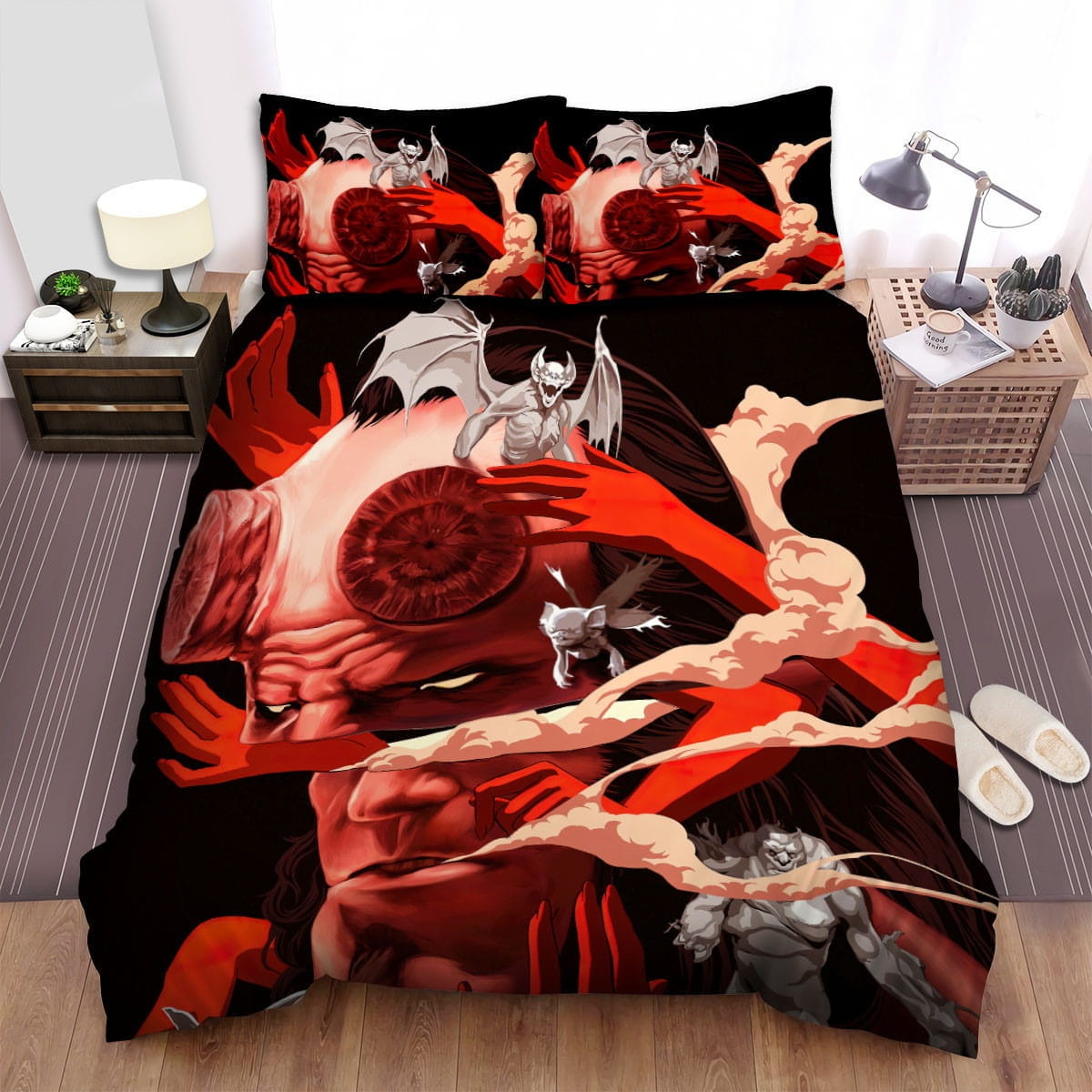 Hellboy With Whoreson Bedding Sets Duvet Cover, Flatsheet, Pillowcases Perfect Gift For Fans