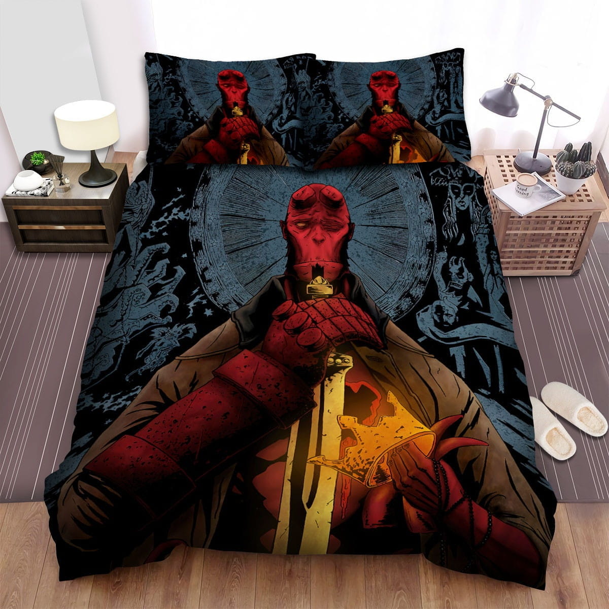 Hellboy Sword Art Ed Bedding Sets, Flatsheet Gift For Christmas, Thanksgiving, Halloween