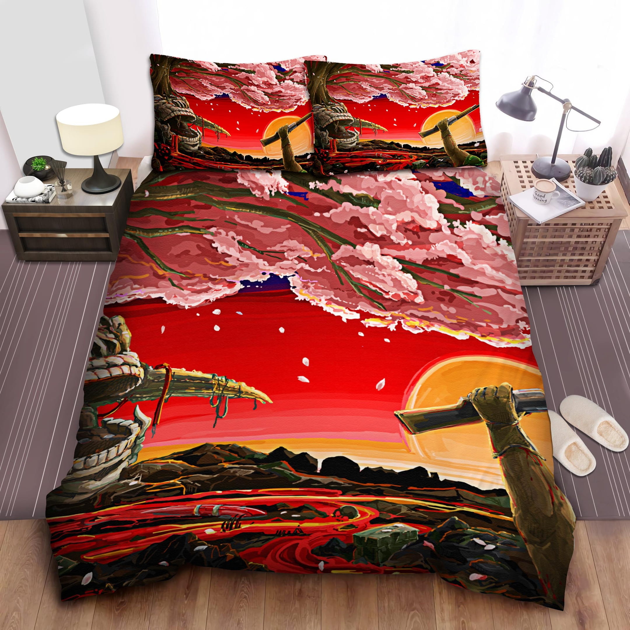 Hell On Earth Bedding Sets, Flatsheet Gift For Christmas, Thanksgiving, Halloween