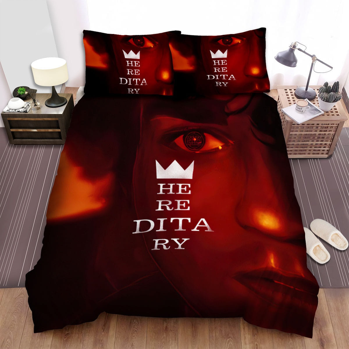 Hereditary Red Face Decorative Bedding Sets with Duvet Cover, Flatsheet, Pillowcases