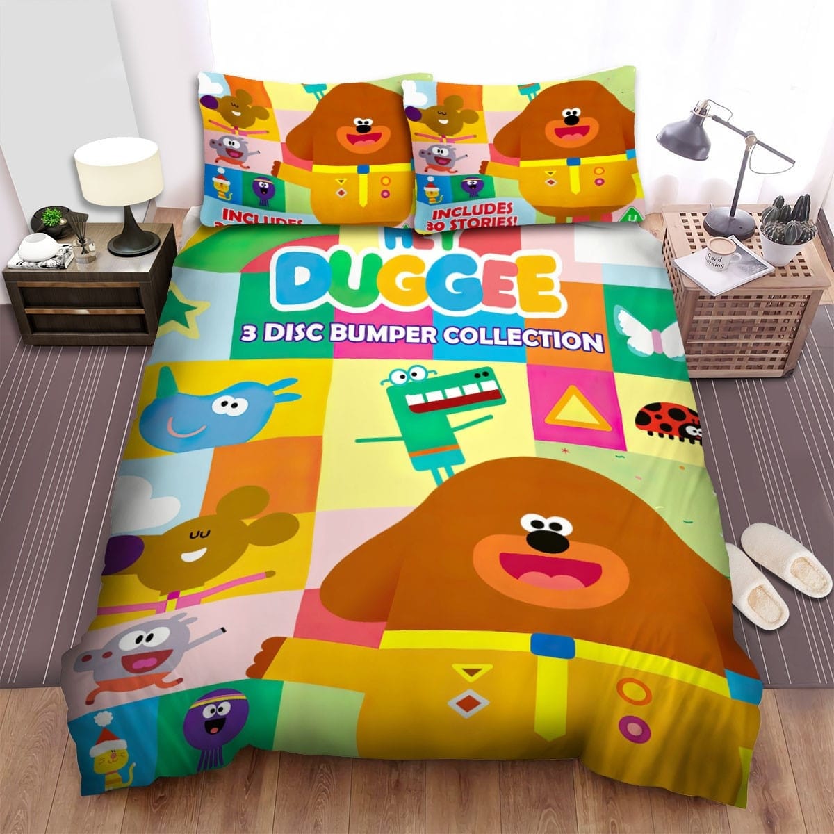Hey Duggee Dvd Art Bedding Sets Duvet Cover, Flatsheet, Pillowcases Perfect Gift For Fans
