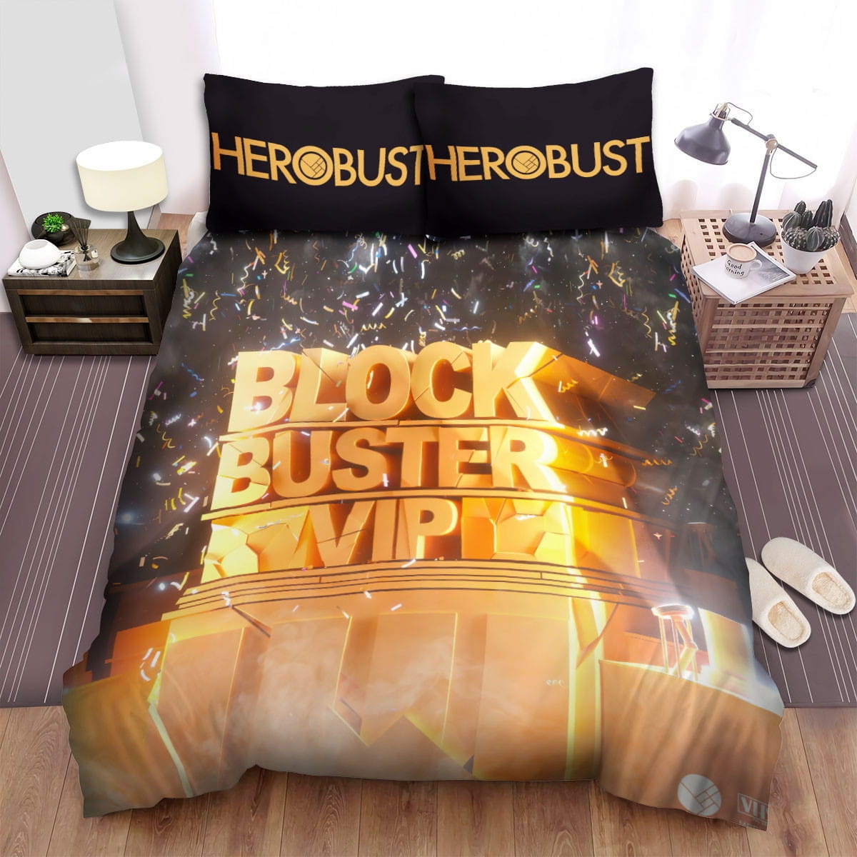 Herobust Block Buster Vip Decorative Bedding Sets with Duvet Cover, Flatsheet, Pillowcases