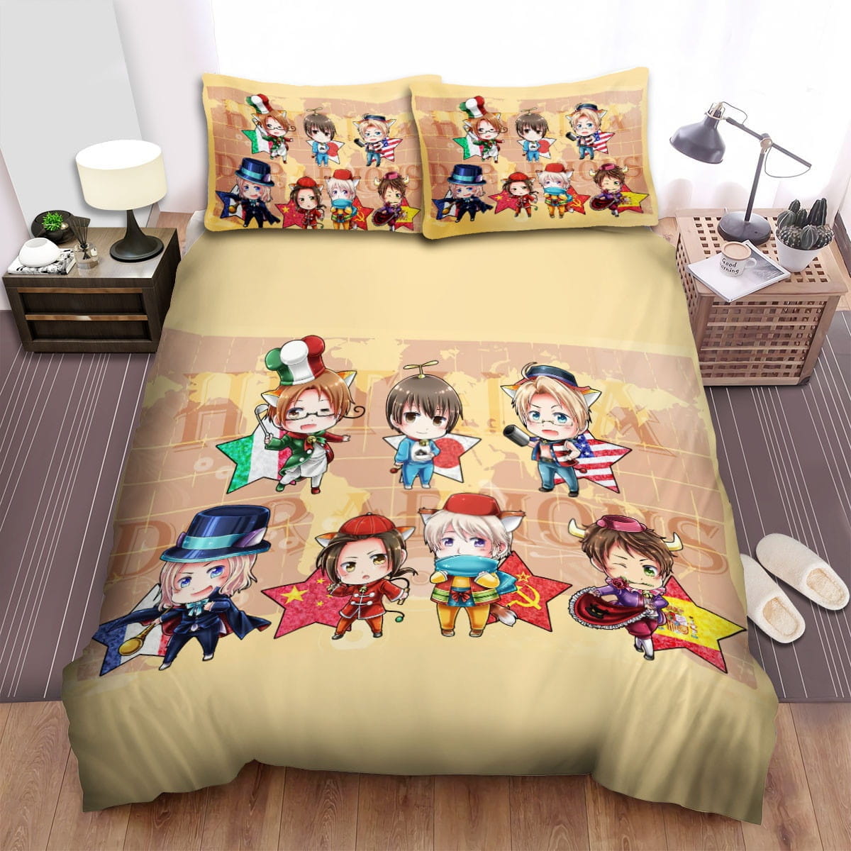 Hetalia Chibi Countries Bedding Sets Duvet Cover, Flatsheet, Pillowcases For Every Bedroom
