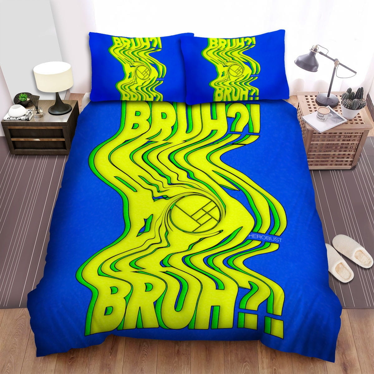 Herobust Art Word Decorative Bedding Sets with Duvet Cover, Flatsheet, Pillowcases