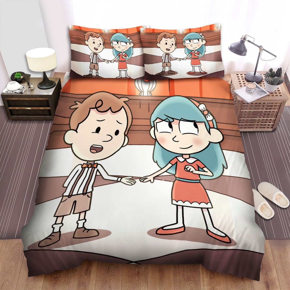 Hilda And Boyfriend Decorative Bedding Sets with Duvet Cover, Flatsheet, Pillowcases