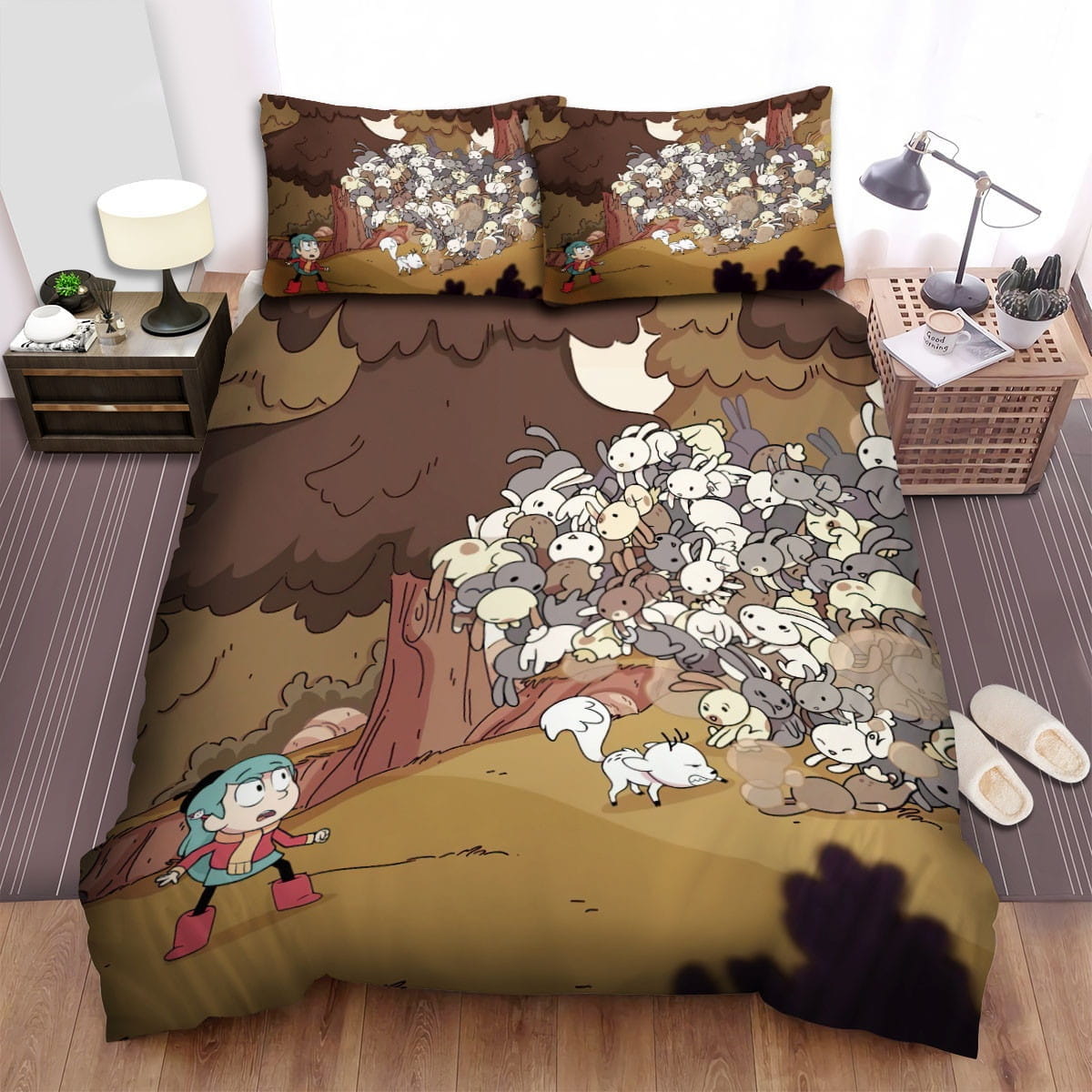 Hilda And Many Bunny Bedding Sets, Flatsheet Gift For Christmas, Thanksgiving, Halloween