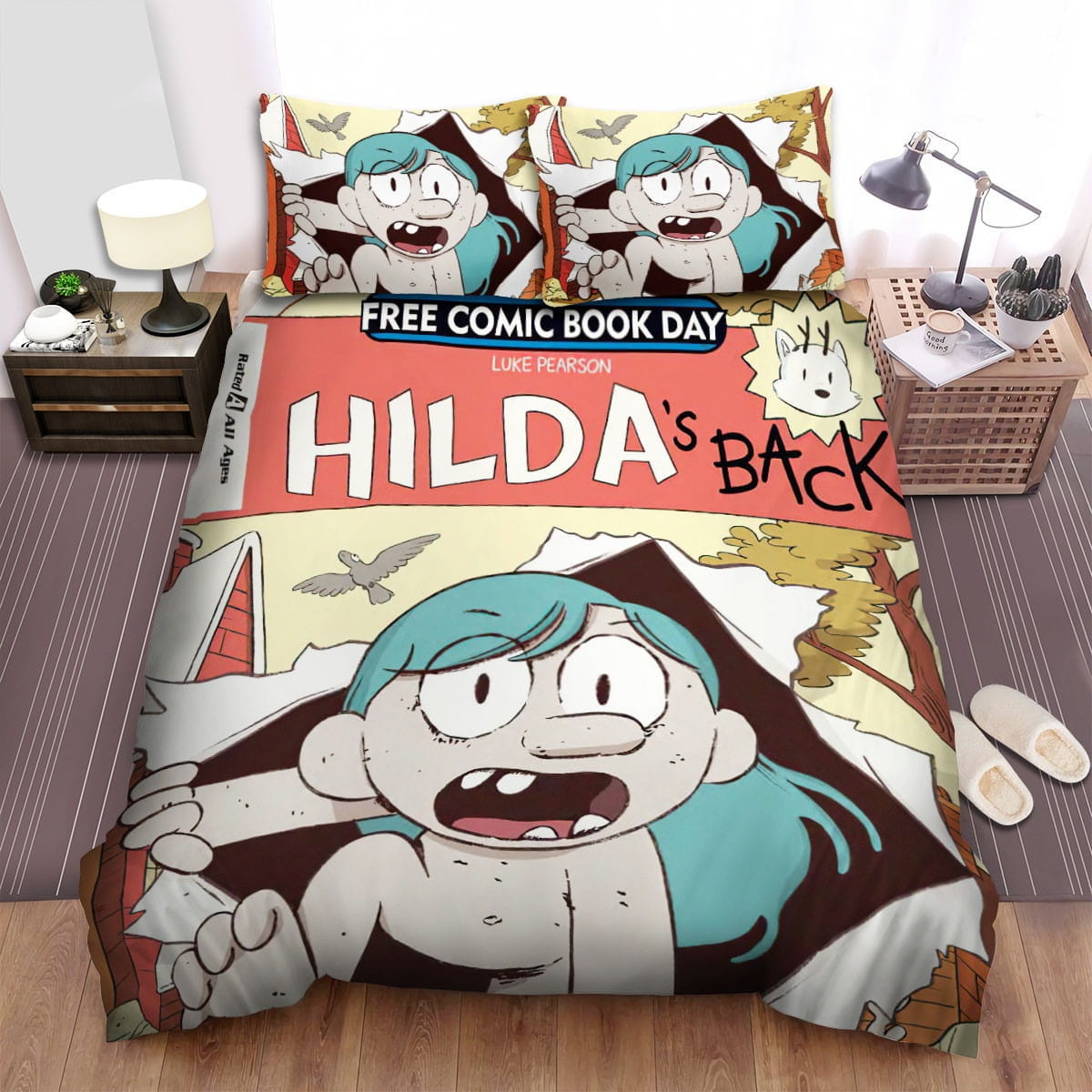 Hilda Back To The Town Bedding Sets, Flatsheet Gift For Christmas, Thanksgiving, Halloween