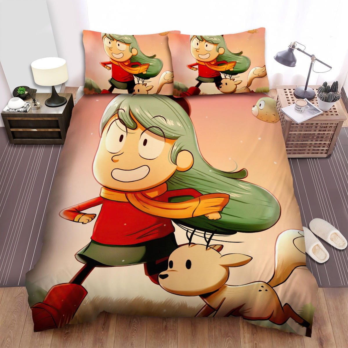 Hilda Running With Twig Bedding Sets Duvet Cover, Flatsheet, Pillowcases Perfect Gift For Fans