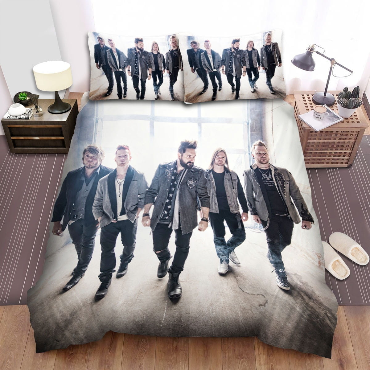 Hinder 4 Members Decorative Bedding Sets with Duvet Cover, Flatsheet, Pillowcases