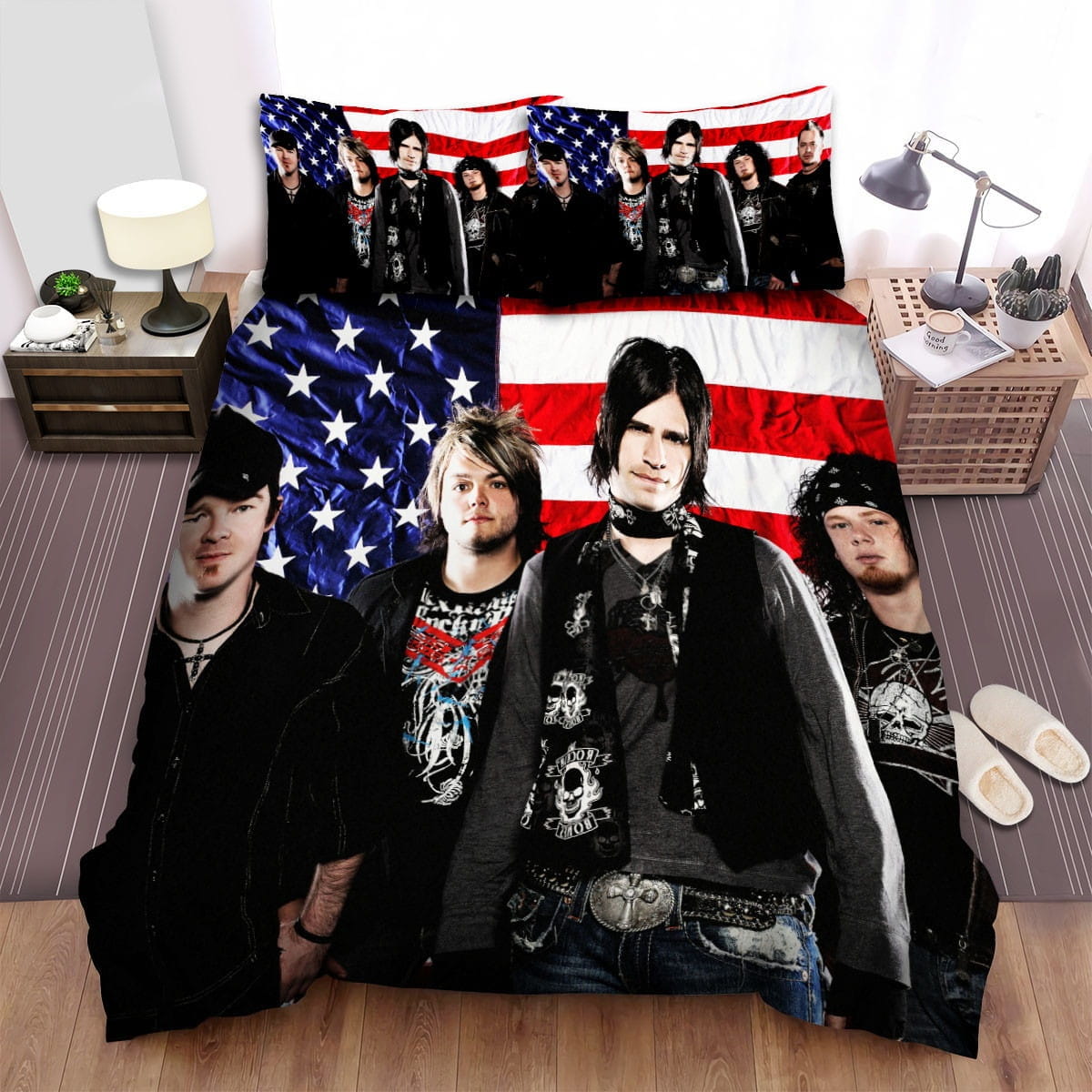 Hinder American Flag Bedding Sets, Flatsheet Gift For Wife, Husband, Besties