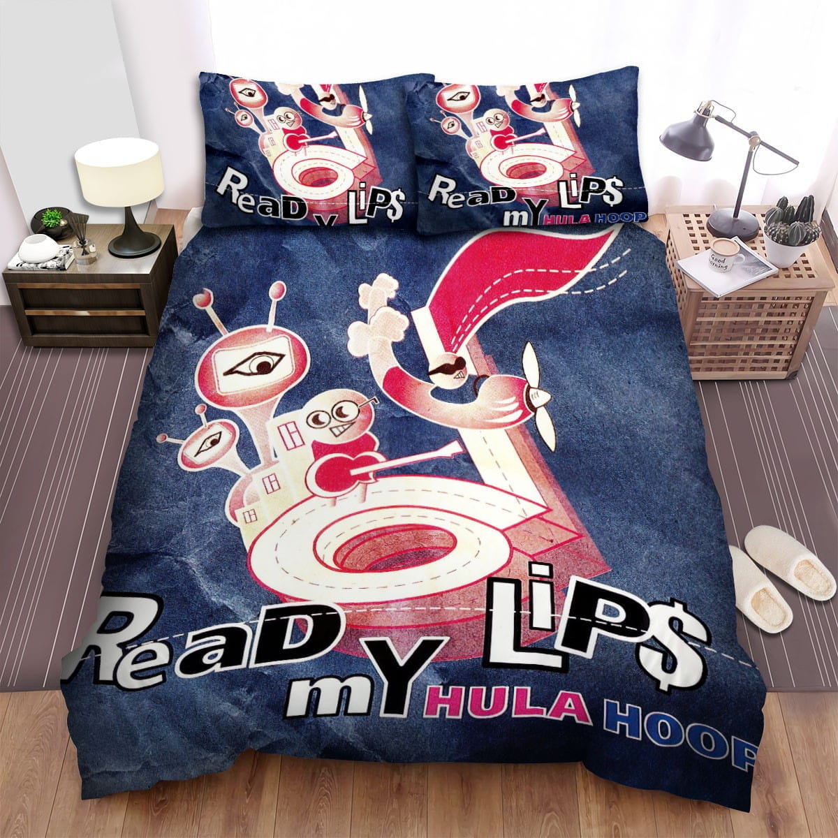 Hula Hoop Read My Lips Decorative Bedding Sets with Duvet Cover, Flatsheet, Pillowcases