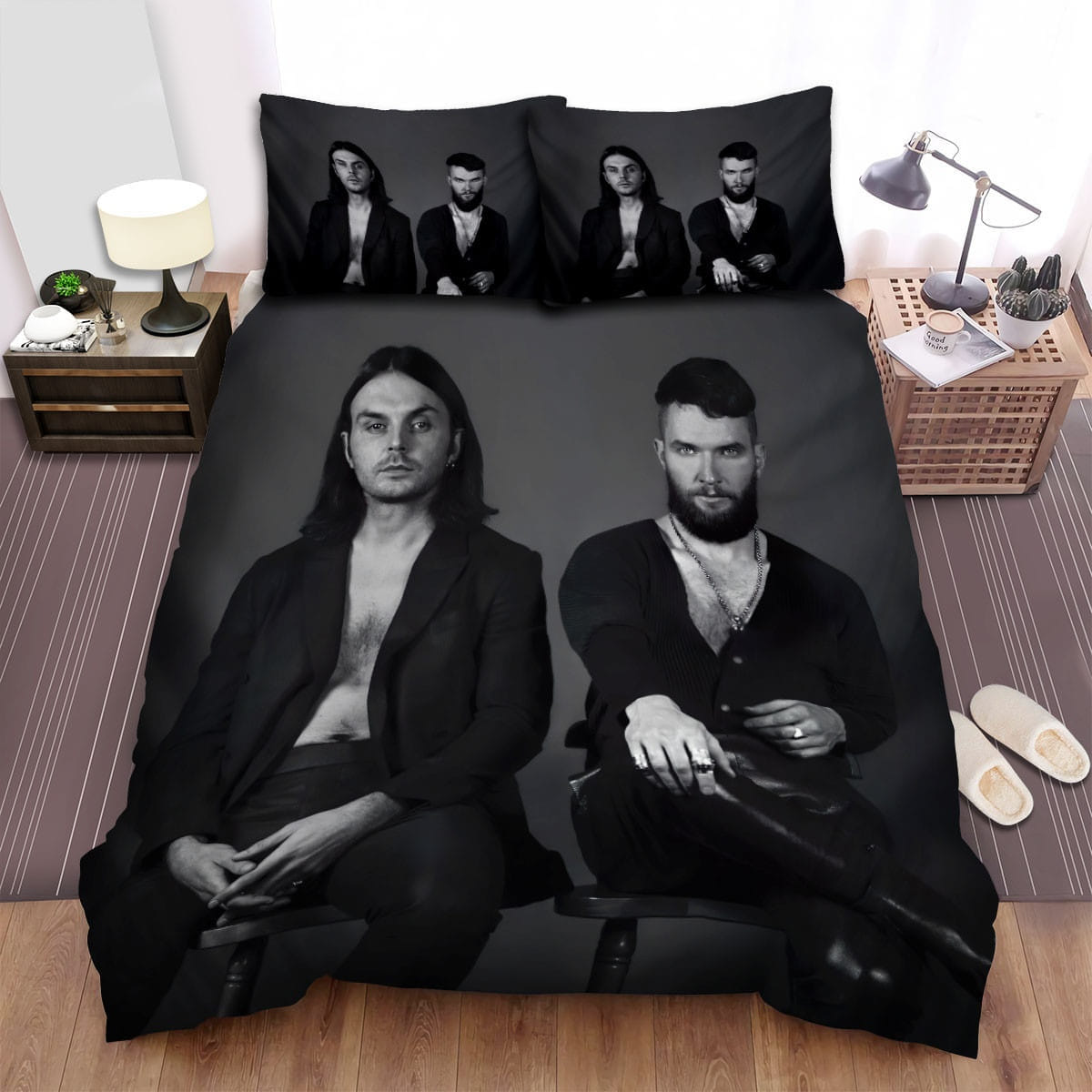 Hurts Band Black And White Bedding Set, Gift For Christmas, Birthday, Thanksgiving