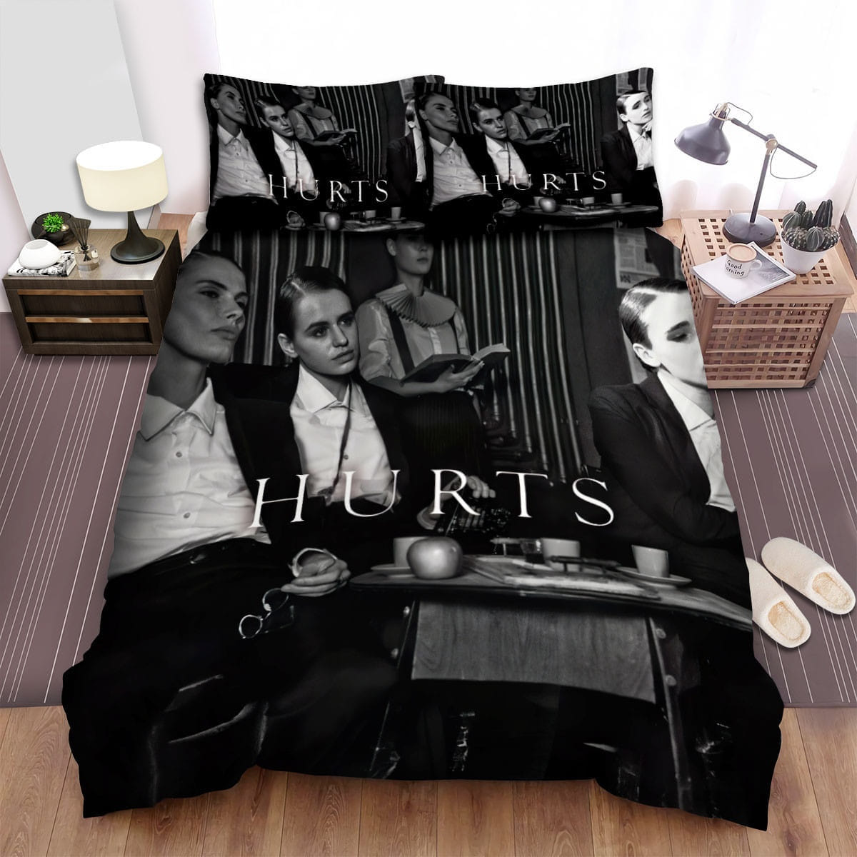 Hurts Band Vintage Art Bedding Sets Duvet Cover, Flatsheet, Pillowcases Perfect Gift For Fans