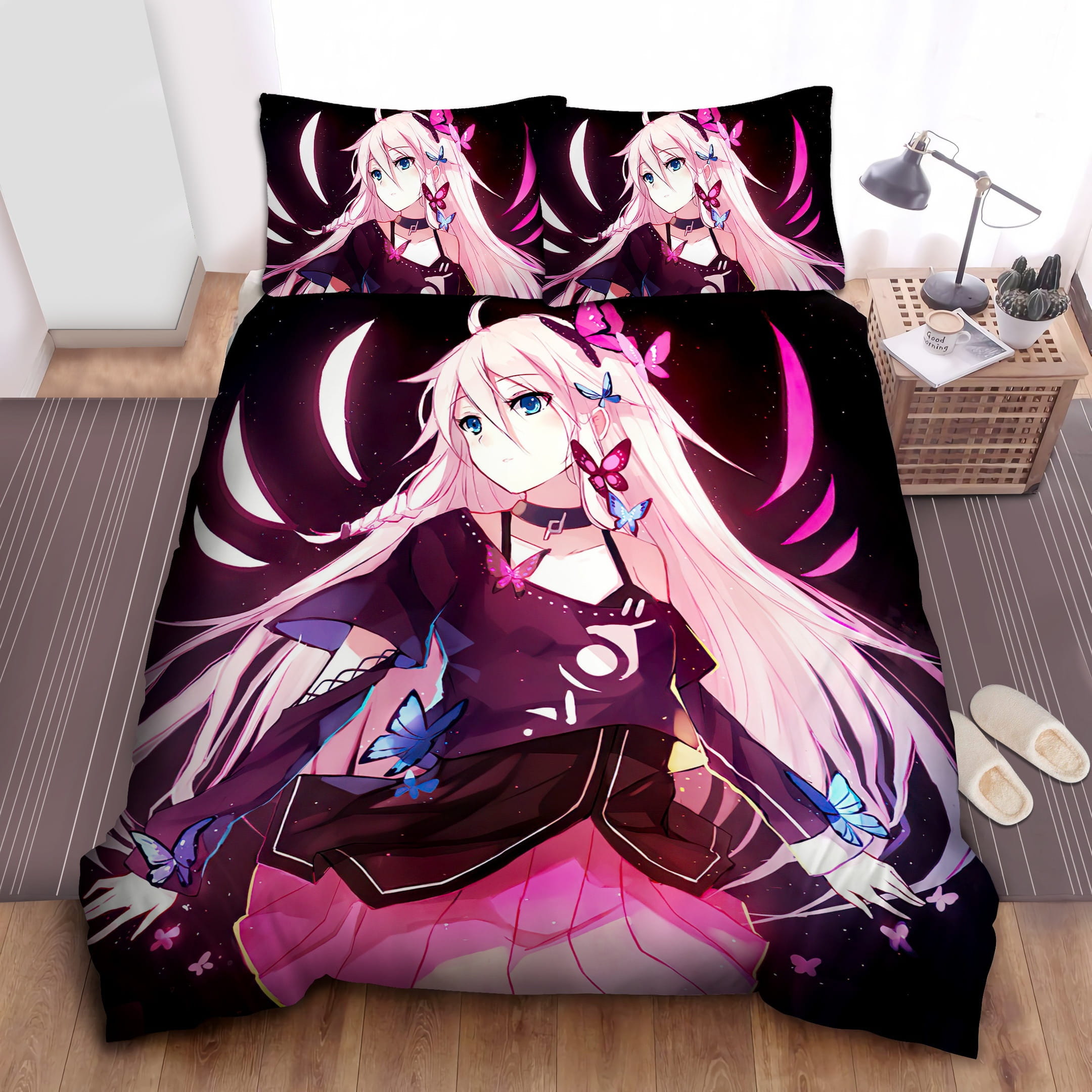 Ia (Vocaloid) Butterflies Decorative Bedding Sets with Duvet Cover, Flatsheet, Pillowcases