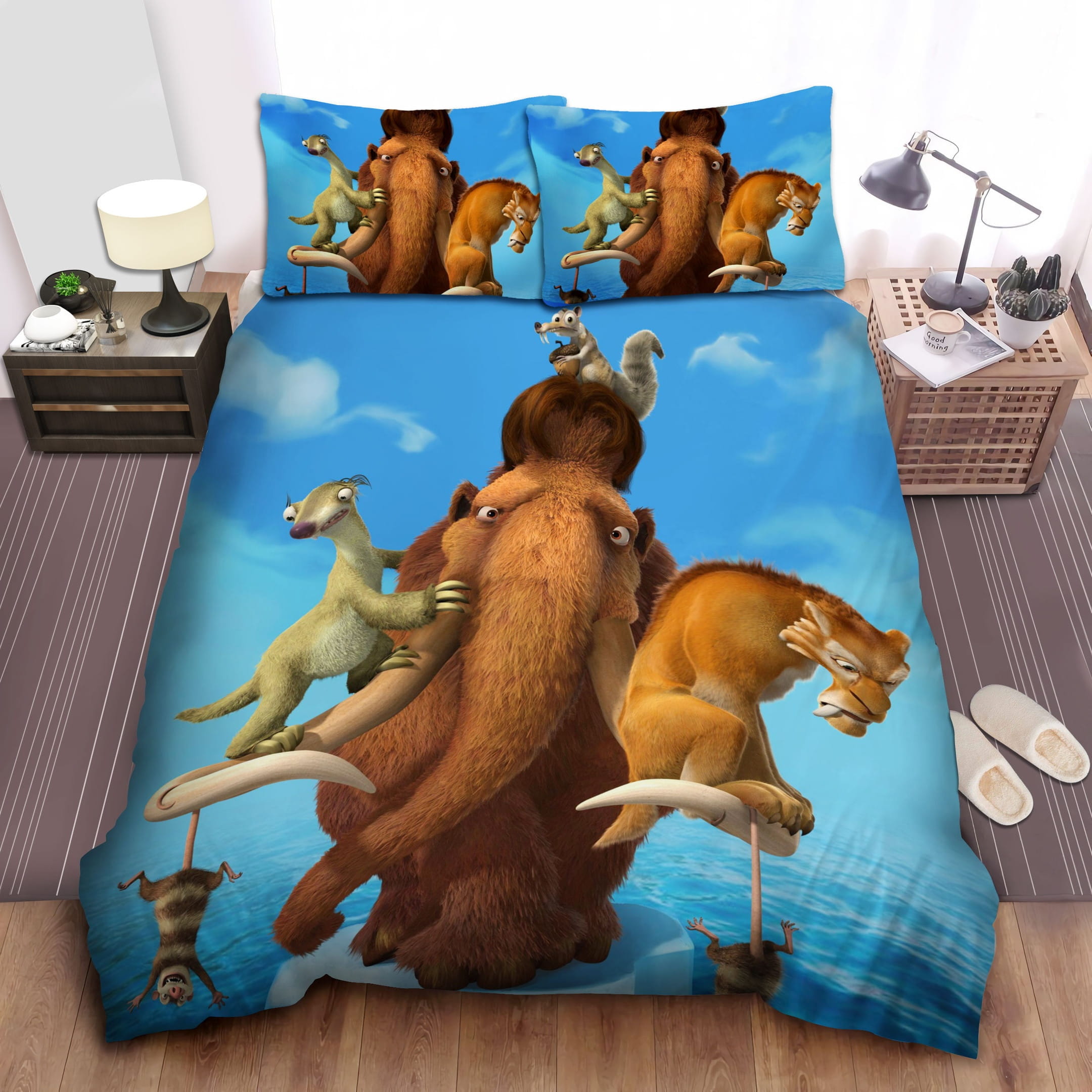 Ice Age On An Iceberg Bedding Set, Gift For Christmas, Birthday, Thanksgiving