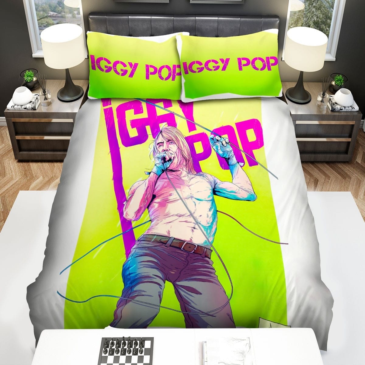 Iggy Pop Green Bedding Sets Duvet Cover, Flatsheet, Pillowcase For Your Lover