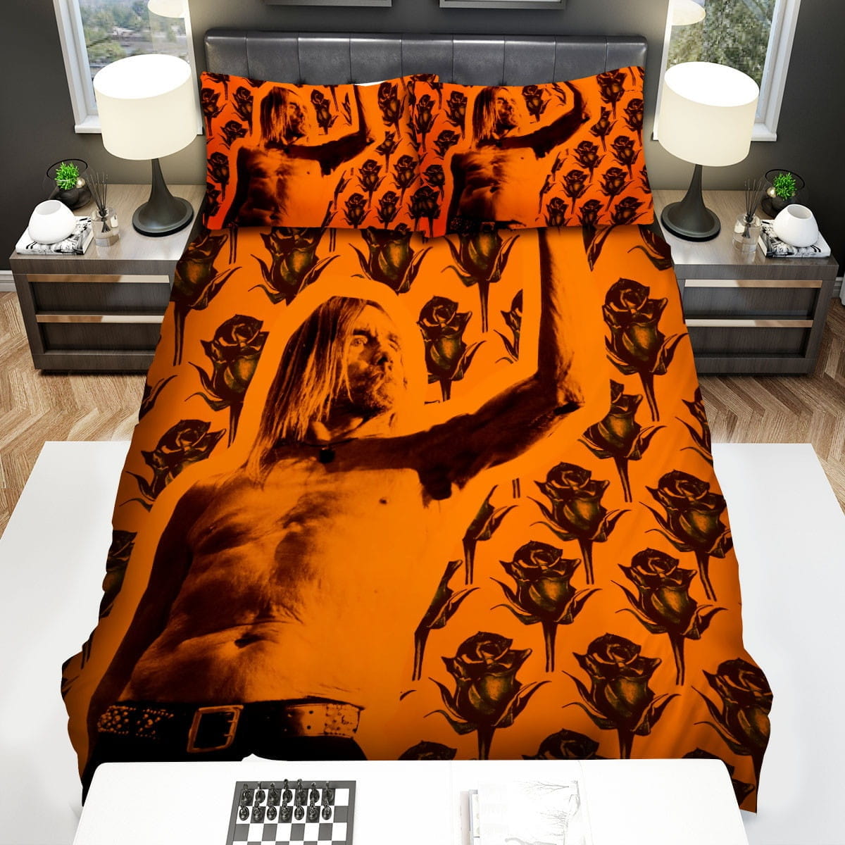 Iggy Pop Flowers Bedding Sets Duvet Cover, Flatsheet, Pillowcase For Your Lover