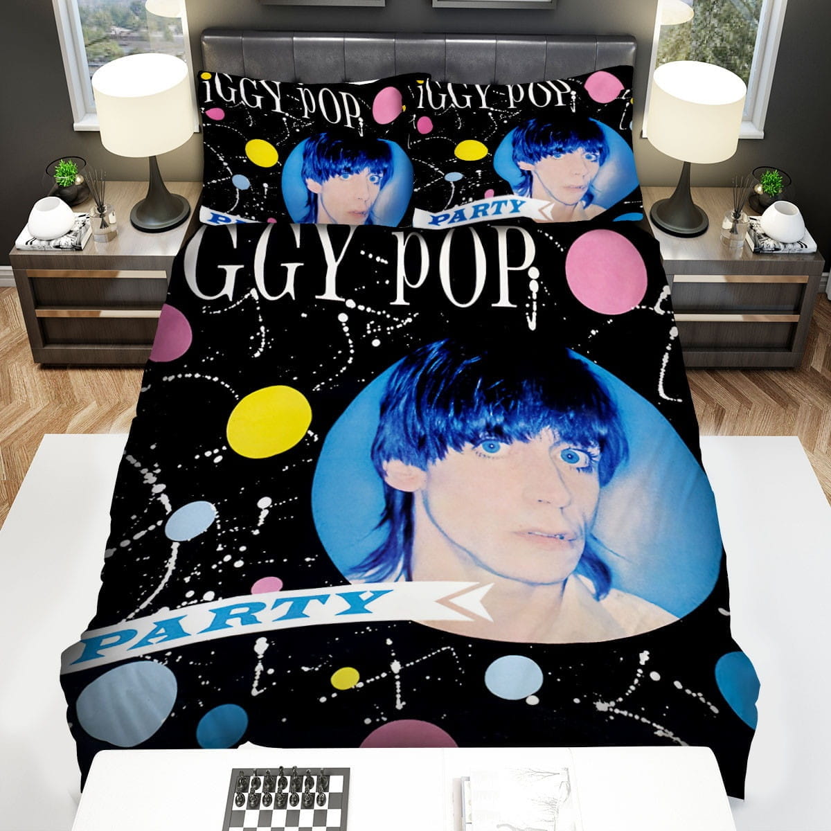 Iggy Pop Party Decorative Bedding Sets with Duvet Cover, Flatsheet, Pillowcases
