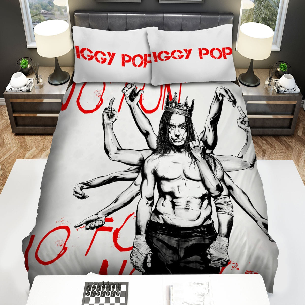 Iggy Pop No Fun Bedding Sets, Flatsheet Gift For Wife, Husband, Besties