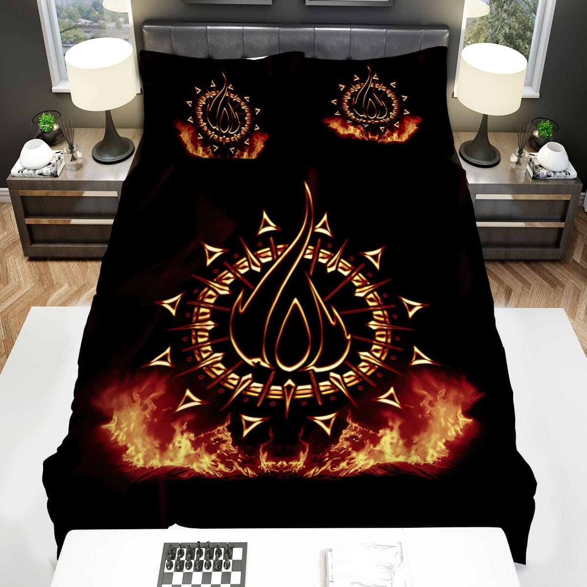 In Flames Logo Symbol Bedding Sets, Flatsheet Gift For Wife, Husband, Besties