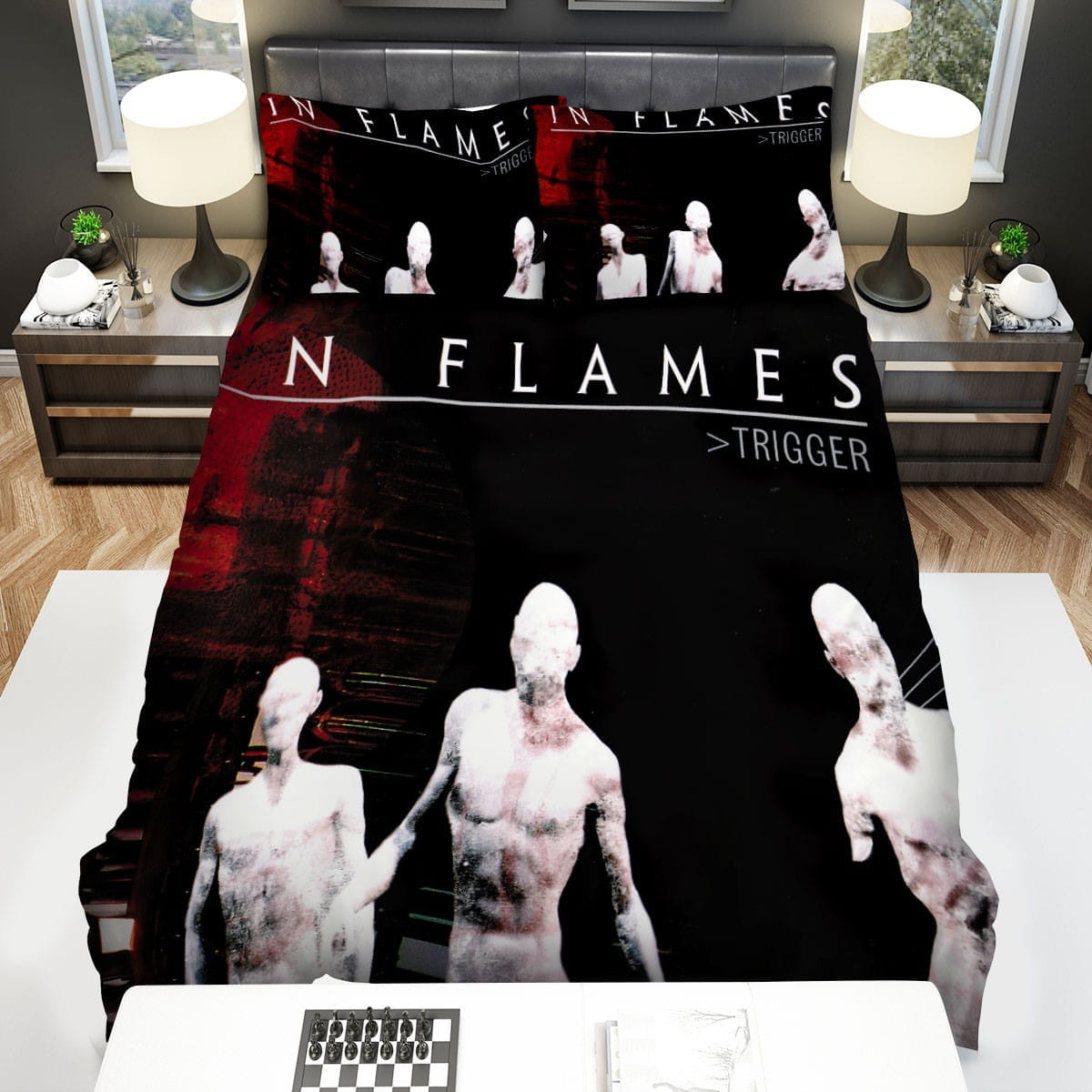 In Flames Album Trigger Bedding Set, Gift For Christmas, Birthday, Thanksgiving