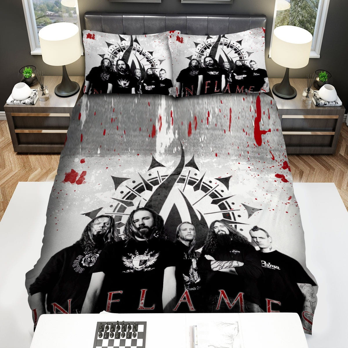 In Flames Members Decorative Bedding Sets with Duvet Cover, Flatsheet, Pillowcases