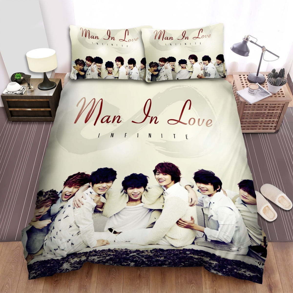 Infinite Man In Love Bedding Sets, Flatsheet Gift For Christmas, Thanksgiving, Halloween