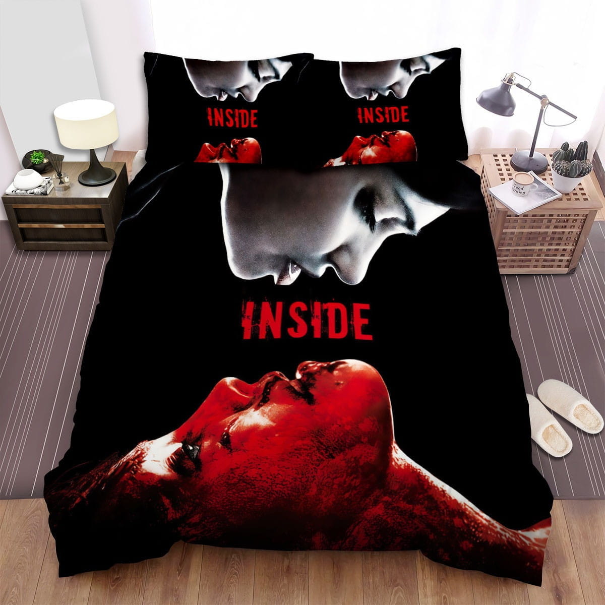 Inside (2007) Poster Decorative Bedding Sets with Duvet Cover, Flatsheet, Pillowcases
