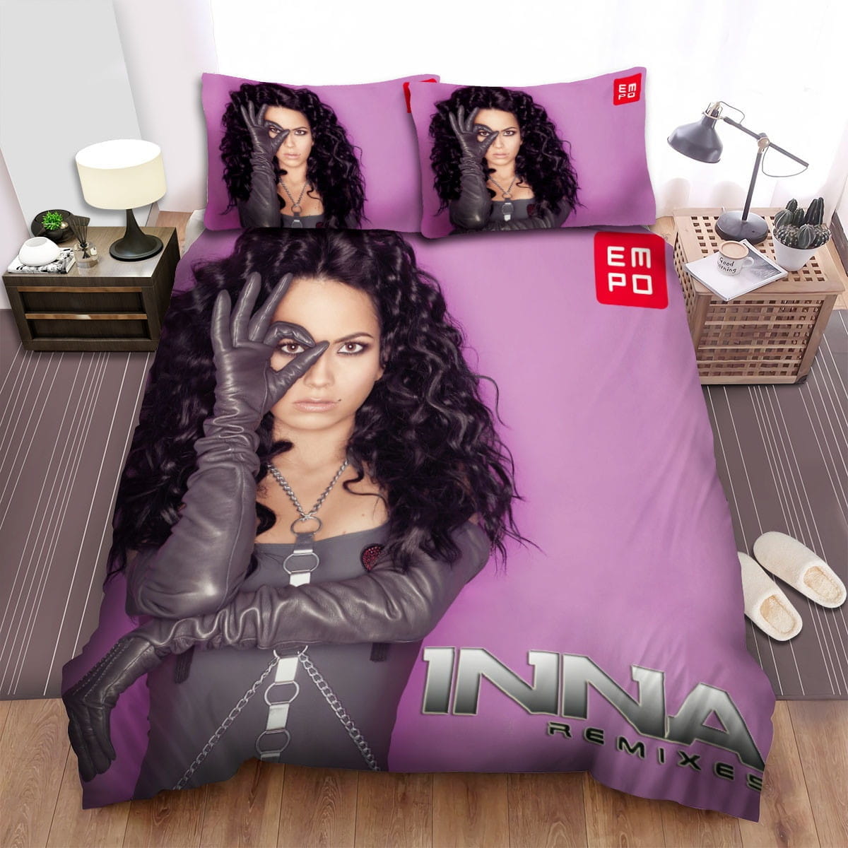 Inna Music Remixes Bedding Sets Duvet Cover, Flatsheet, Pillowcases Perfect Gift For Fans