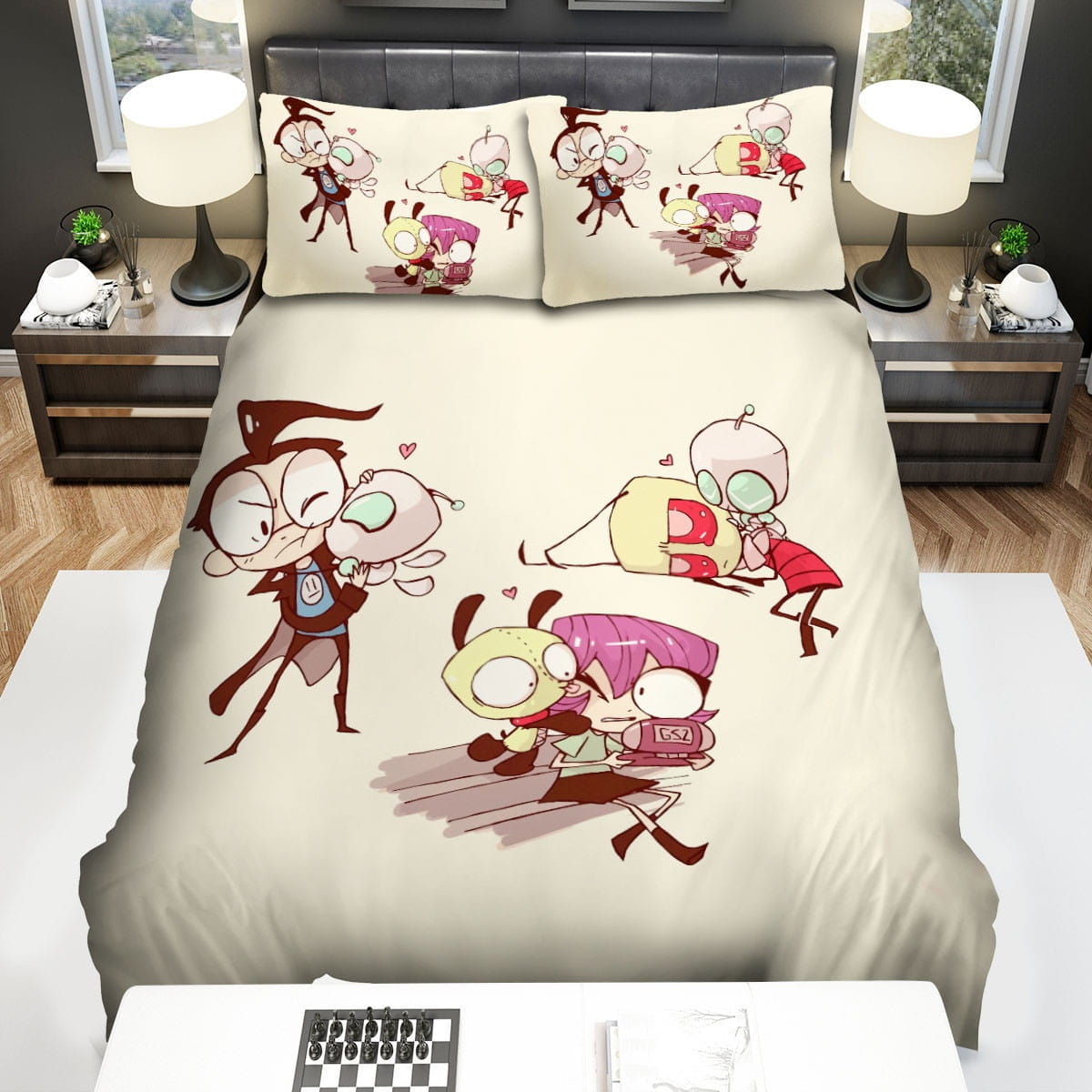 Invader Zim In Love The Bedding Set, Gift For Christmas, Birthday, Thanksgiving