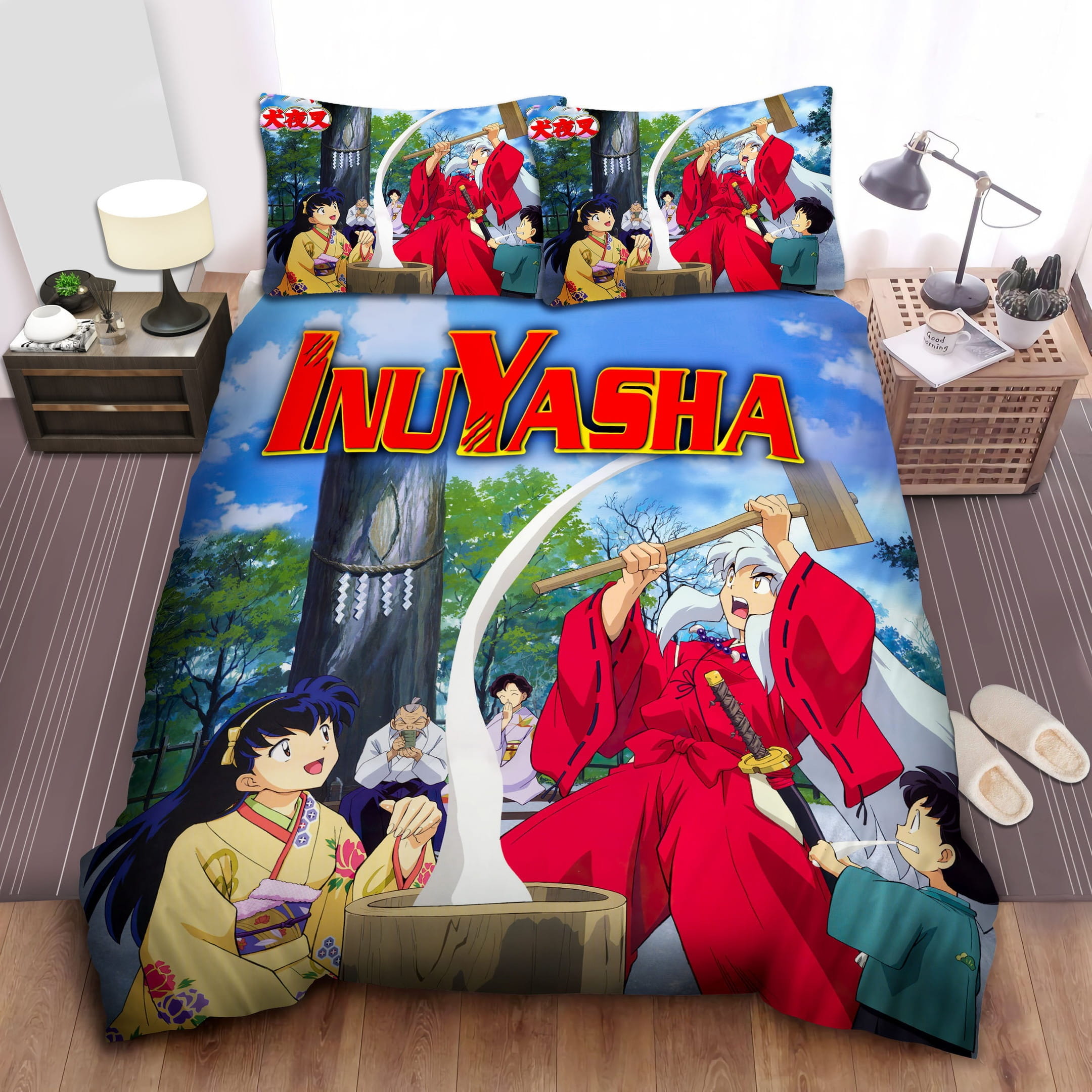Inuyasha Making Food Bedding Sets Duvet Cover, Flatsheet, Pillowcases Perfect Gift For Fans