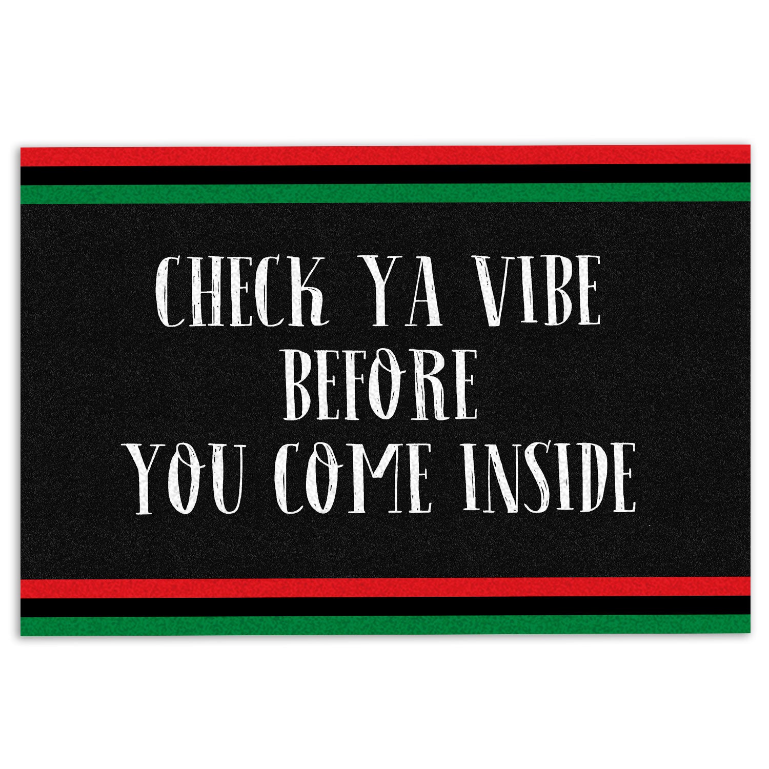 Native American Rubber Doormat, Africa African Culture Check Ya Vibe Before You Come Inside Welcome Doormat, Indoor Outdoor Door Mat, Home Decor