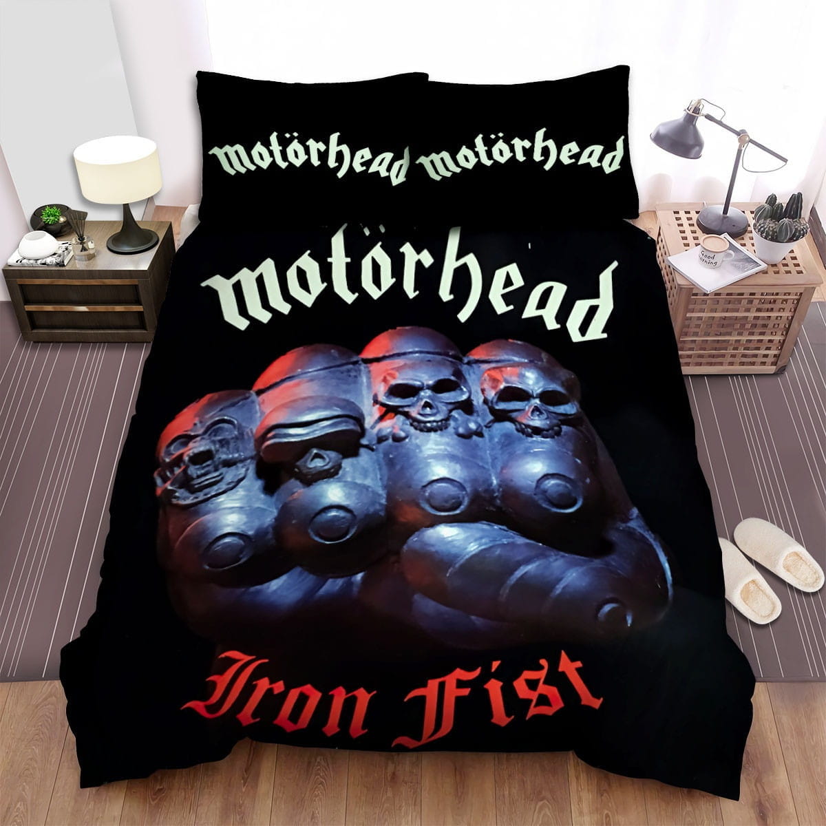 Iron First Motorhead Bedding Sets, Flatsheet Gift For Christmas, Thanksgiving, Halloween