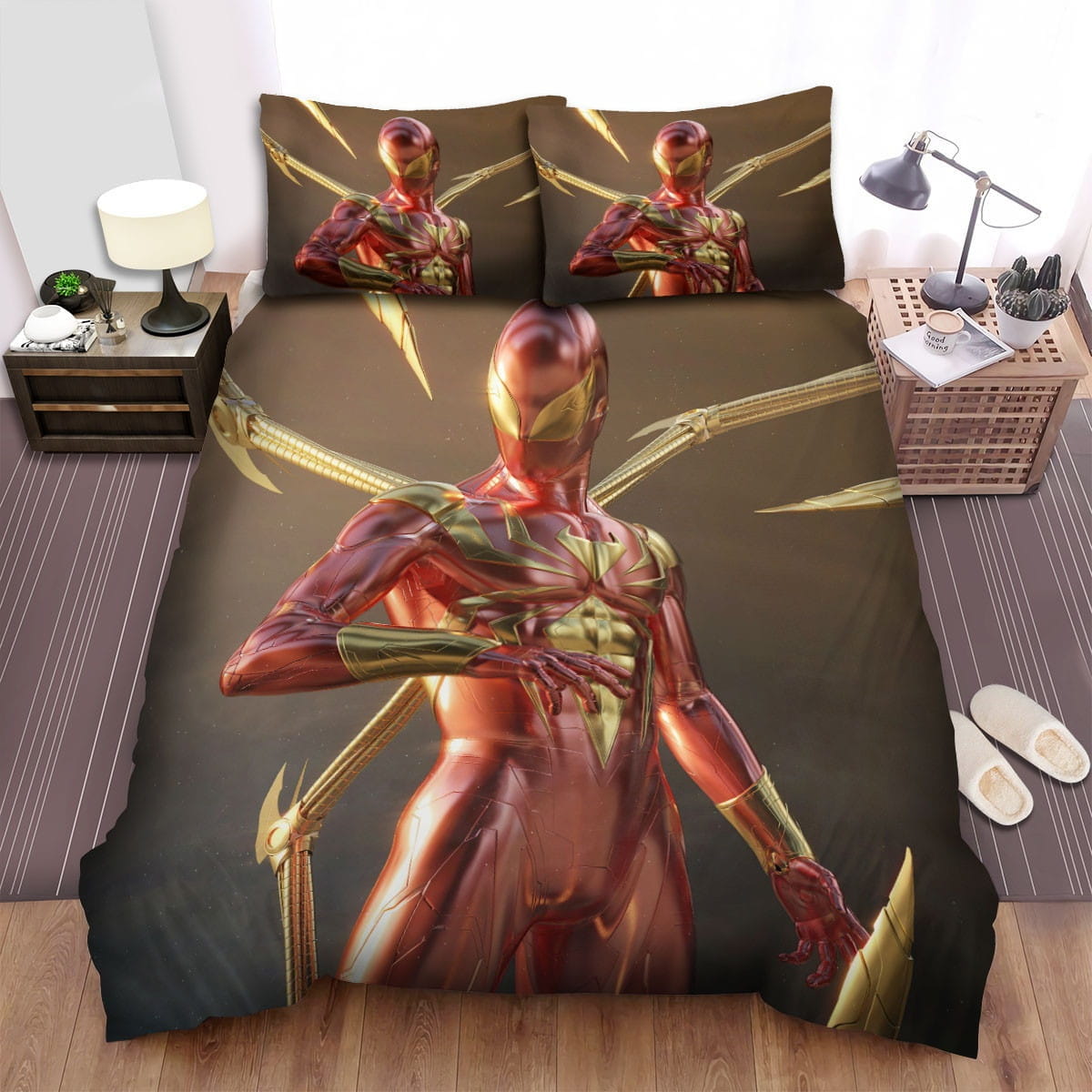 Iron Spider Iron Suit Decorative Bedding Sets with Duvet Cover, Flatsheet, Pillowcases