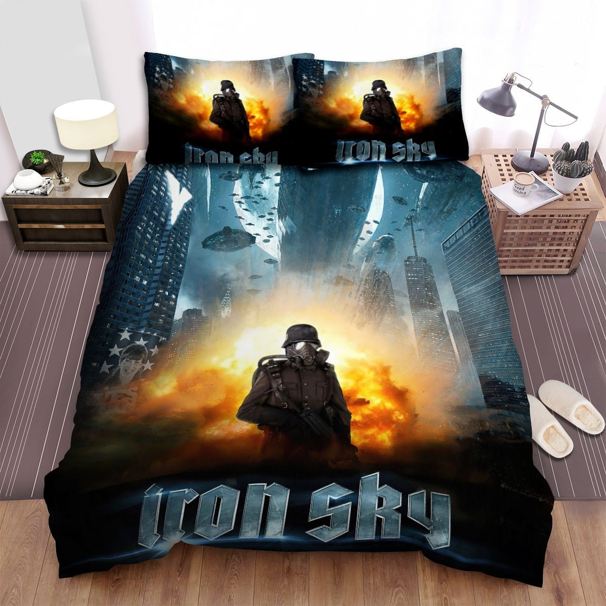 Iron Sky Movie Poster 2 Bedding Sets, Flatsheet Gift For Christmas, Thanksgiving, Halloween