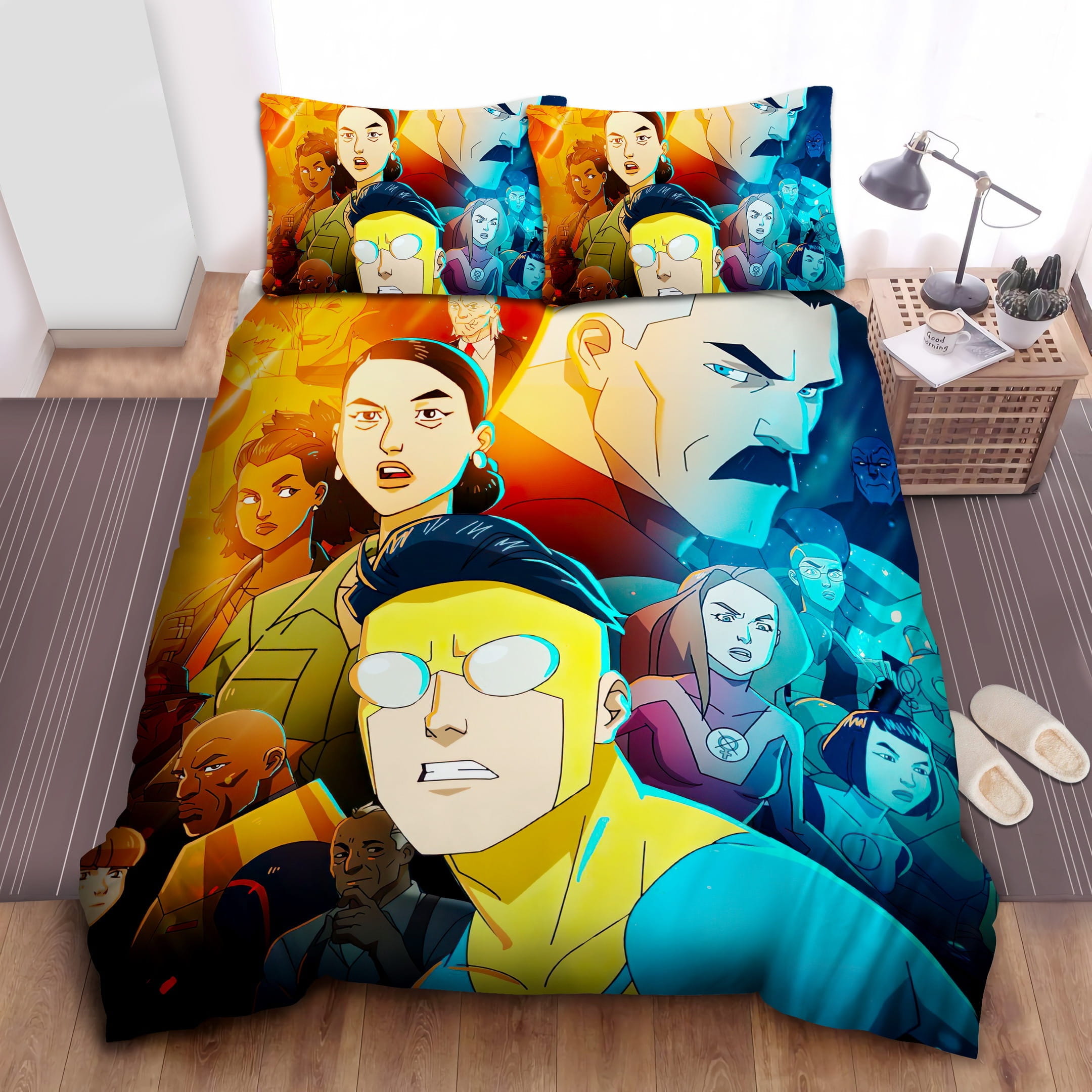 Invincible Poster Bedding Sets, Flatsheet Gift For Christmas, Thanksgiving, Halloween