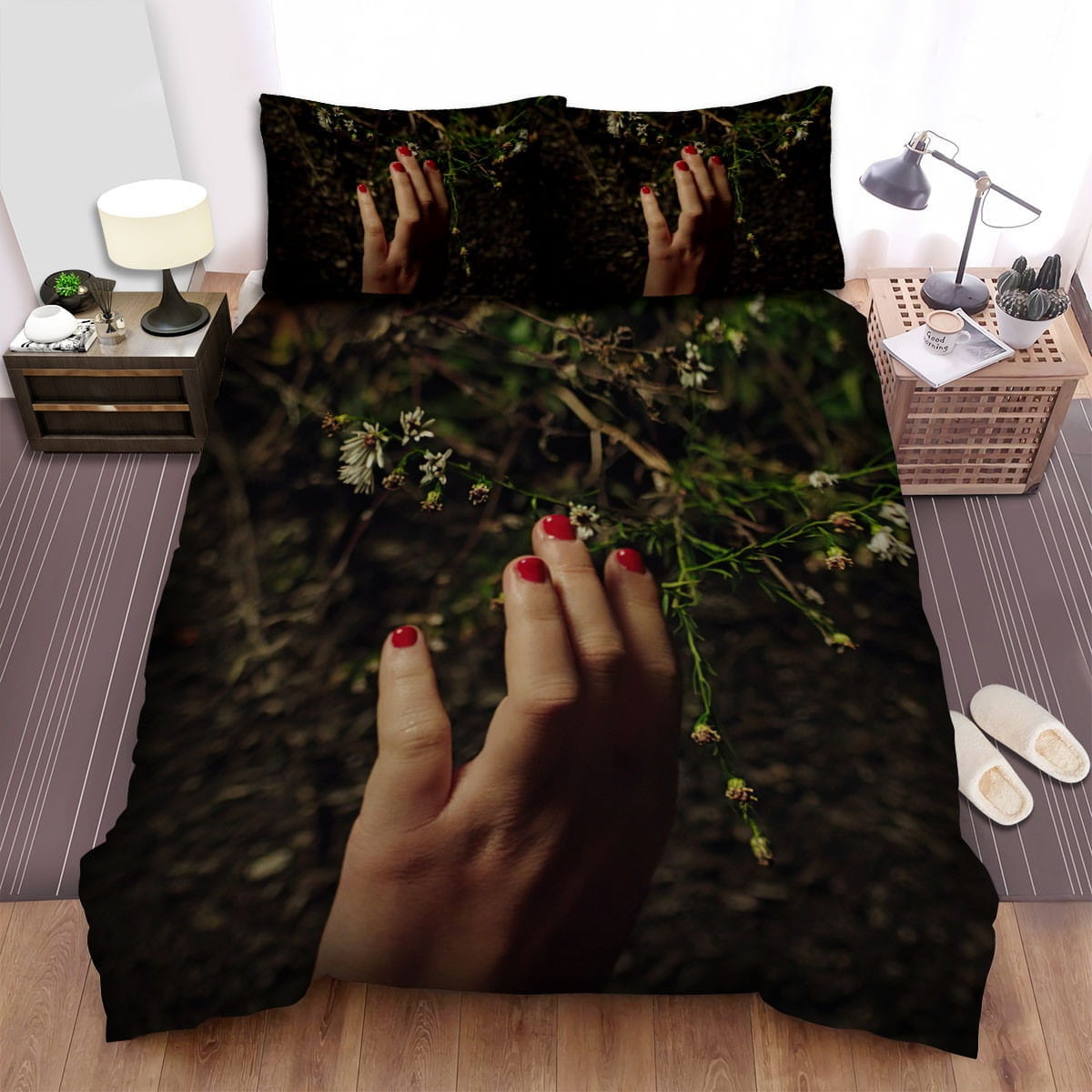 It Follows Hand Tree Bedding Sets, Flatsheet Gift For Wife, Husband, Besties
