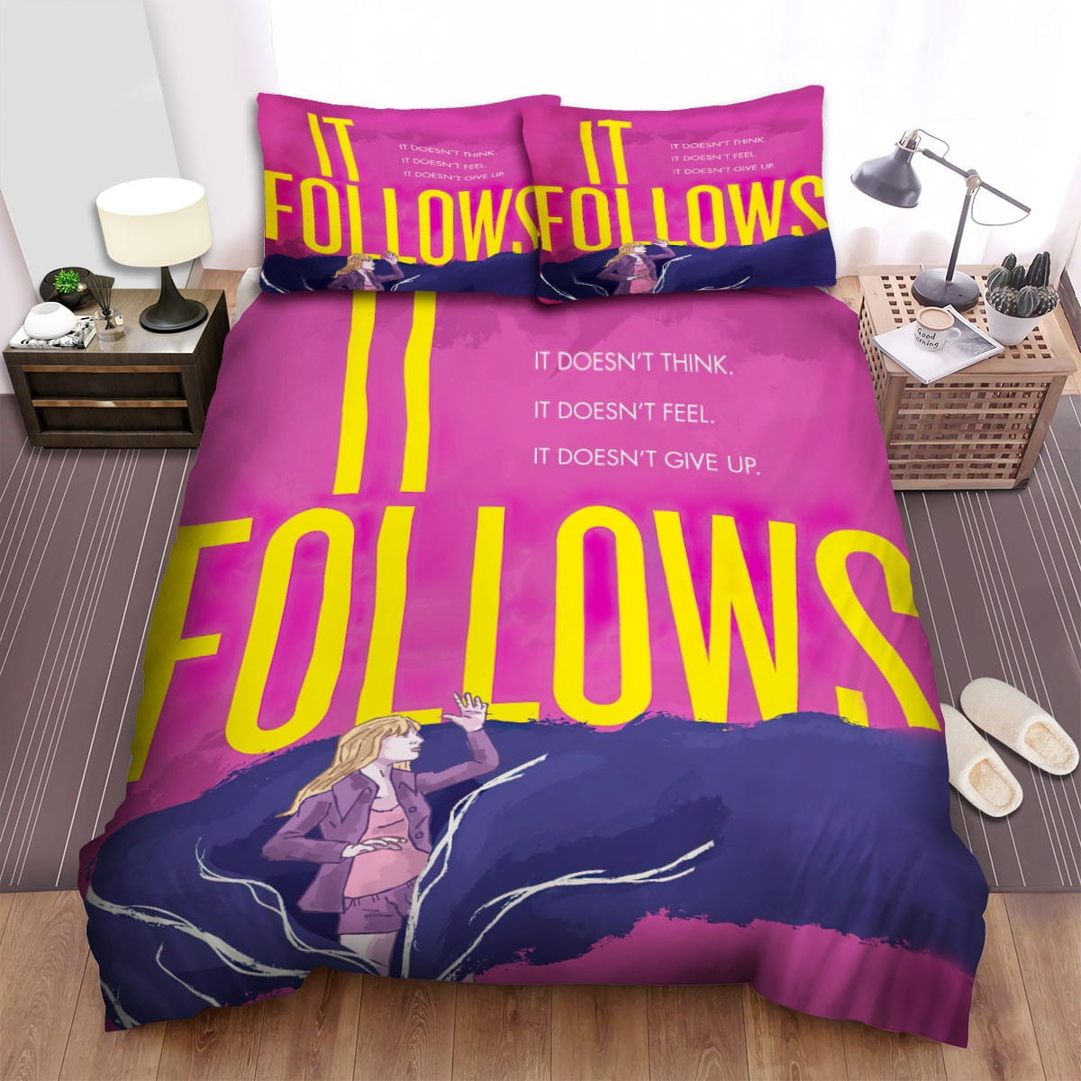 It Follows Purple Decorative Bedding Sets with Duvet Cover, Flatsheet, Pillowcases