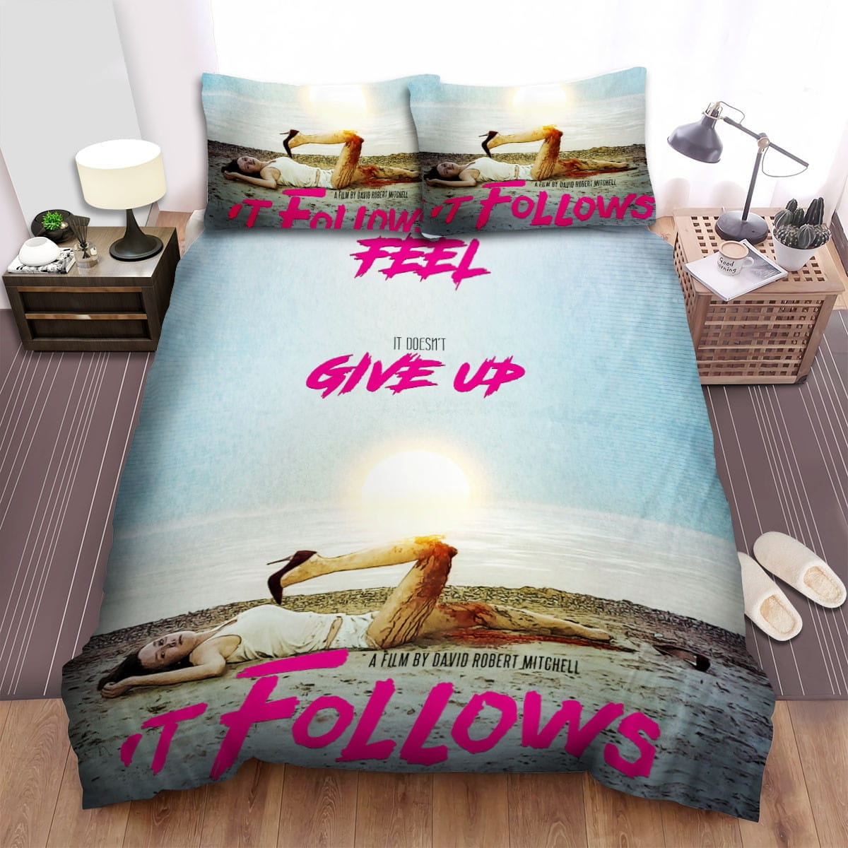 It Follows Give Up Decorative Bedding Sets with Duvet Cover, Flatsheet, Pillowcases