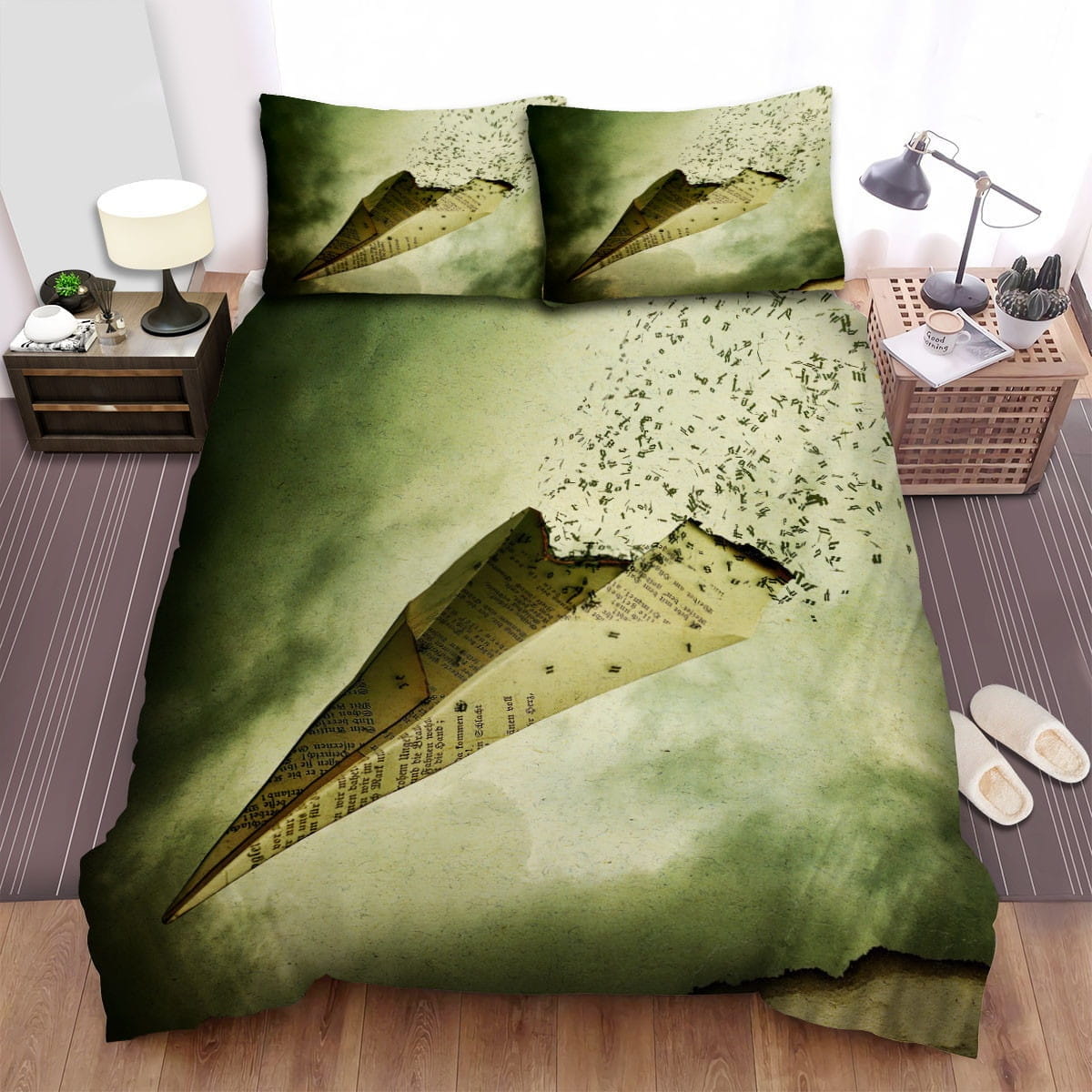 I See Stars Paper Plane Bedding Set, Gift For Christmas, Birthday, Thanksgiving