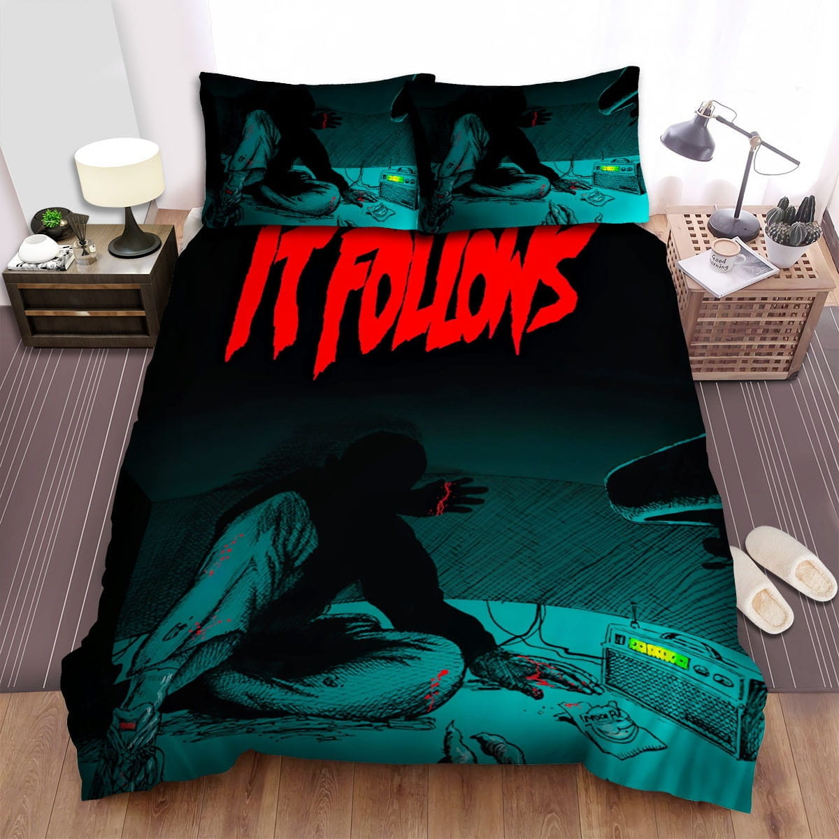 It Follows Ghost Bedding Set, Gift For Christmas, Birthday, Thanksgiving