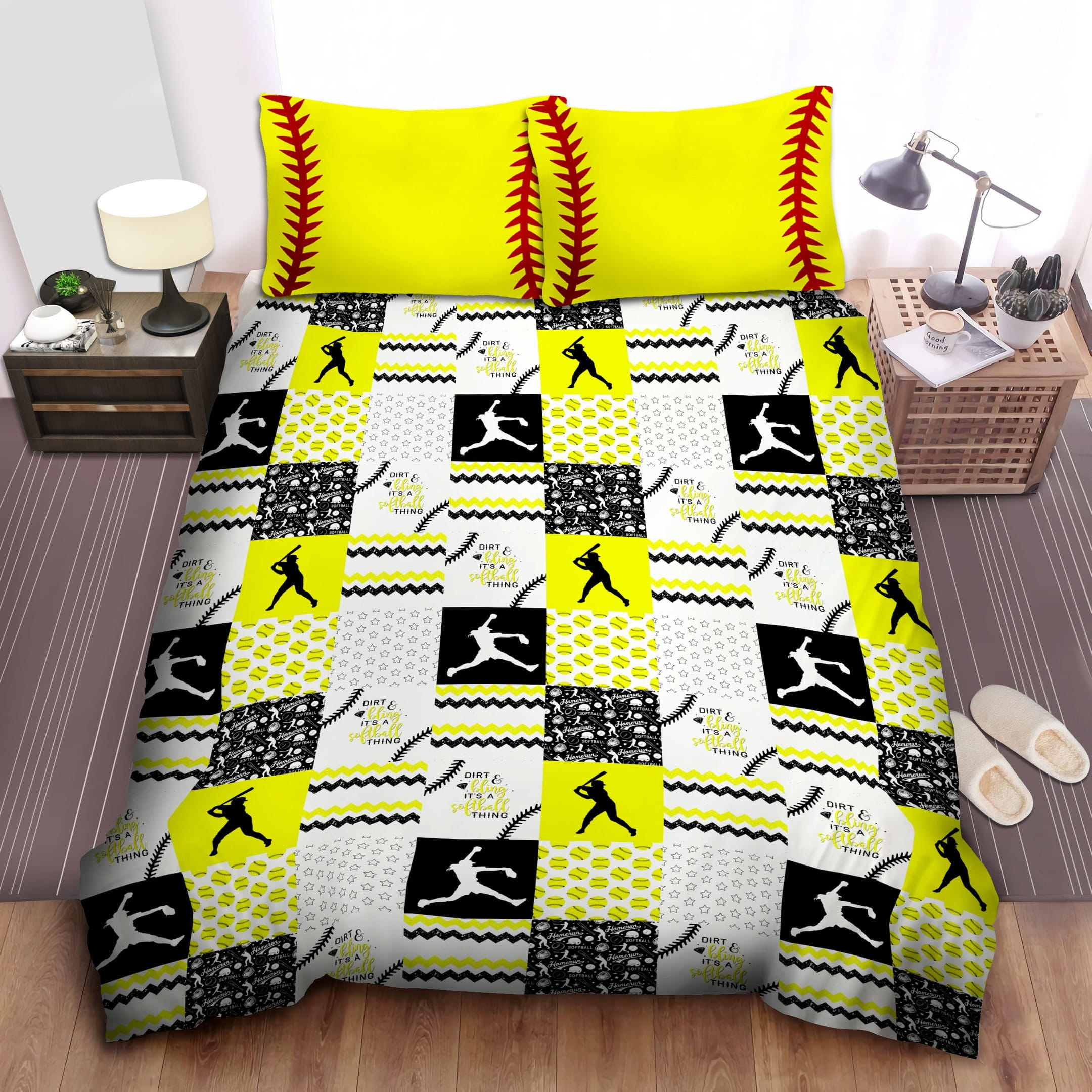 Its A Softball Thing Decorative Bedding Sets with Duvet Cover, Flatsheet, Pillowcases