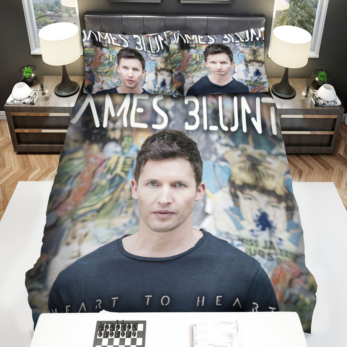 James Blunt Photo Portrait Bedding Sets Duvet Cover, Flatsheet, Pillowcases Perfect Gift For Fans