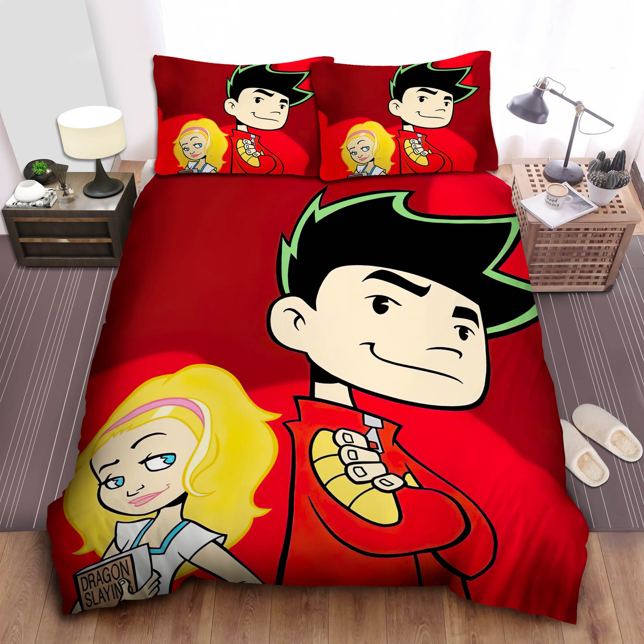 Jake Long And Rose Bedding Sets Duvet Cover, Flatsheet, Pillowcases Perfect Gift For Fans