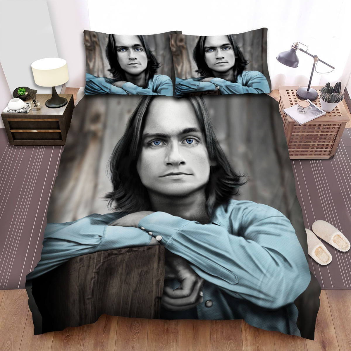 James Taylor Art Portrait Bedding Set, Gift For Christmas, Birthday, Thanksgiving