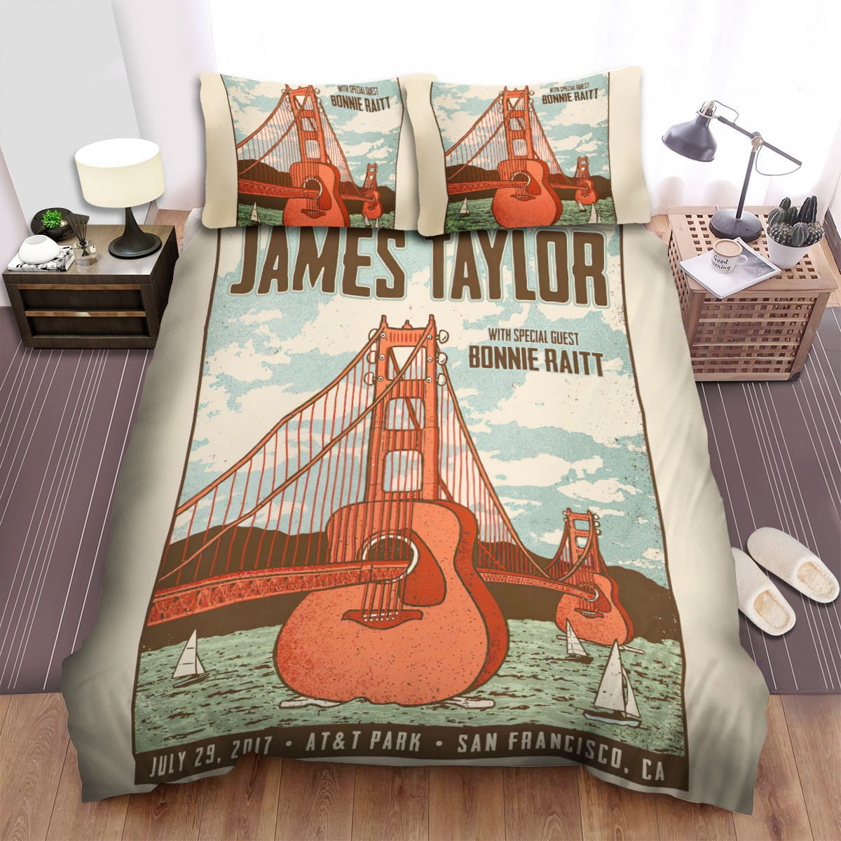 James Taylor Guitar Art Bedding Sets Duvet Cover, Flatsheet, Pillowcase For Your Lover