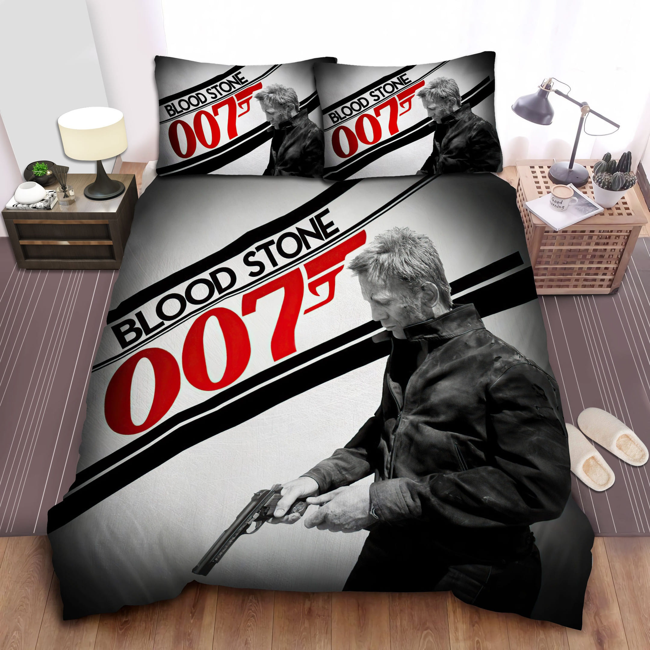 James Bond Blood Stone 007 Bedding Set, Gift For Christmas, Birthday, Thanksgiving